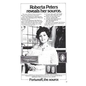 Roberta Peters jewelry Fortunoff 1980s Vintage Print Ad 9 inch Tall